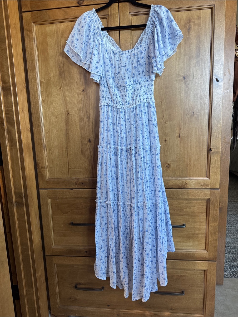 Altar'd State Light Blue Floral Tiered Maxi Dress - Picture 6 of 10